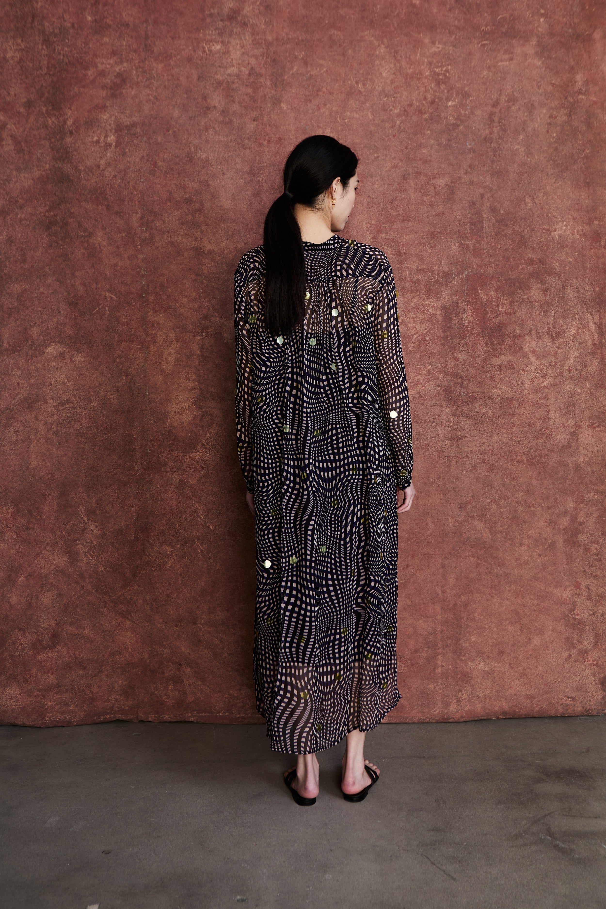 DRESSES/JUMPSUITS Louisa Silk Sequin Dress in Blue Cream Chan Luu