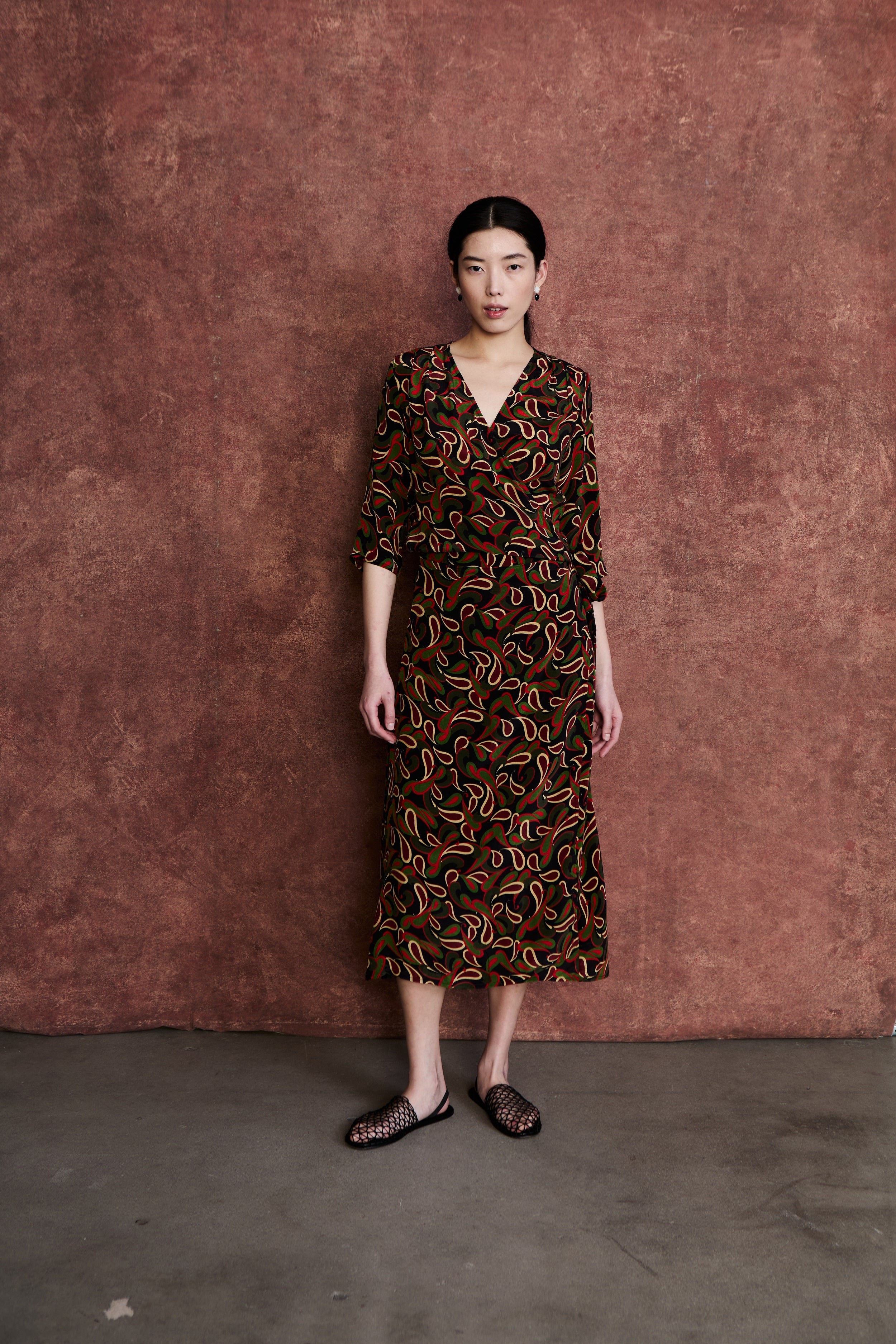 DRESSES/JUMPSUITS Wrap Dress in Chili Pepper Chan Luu