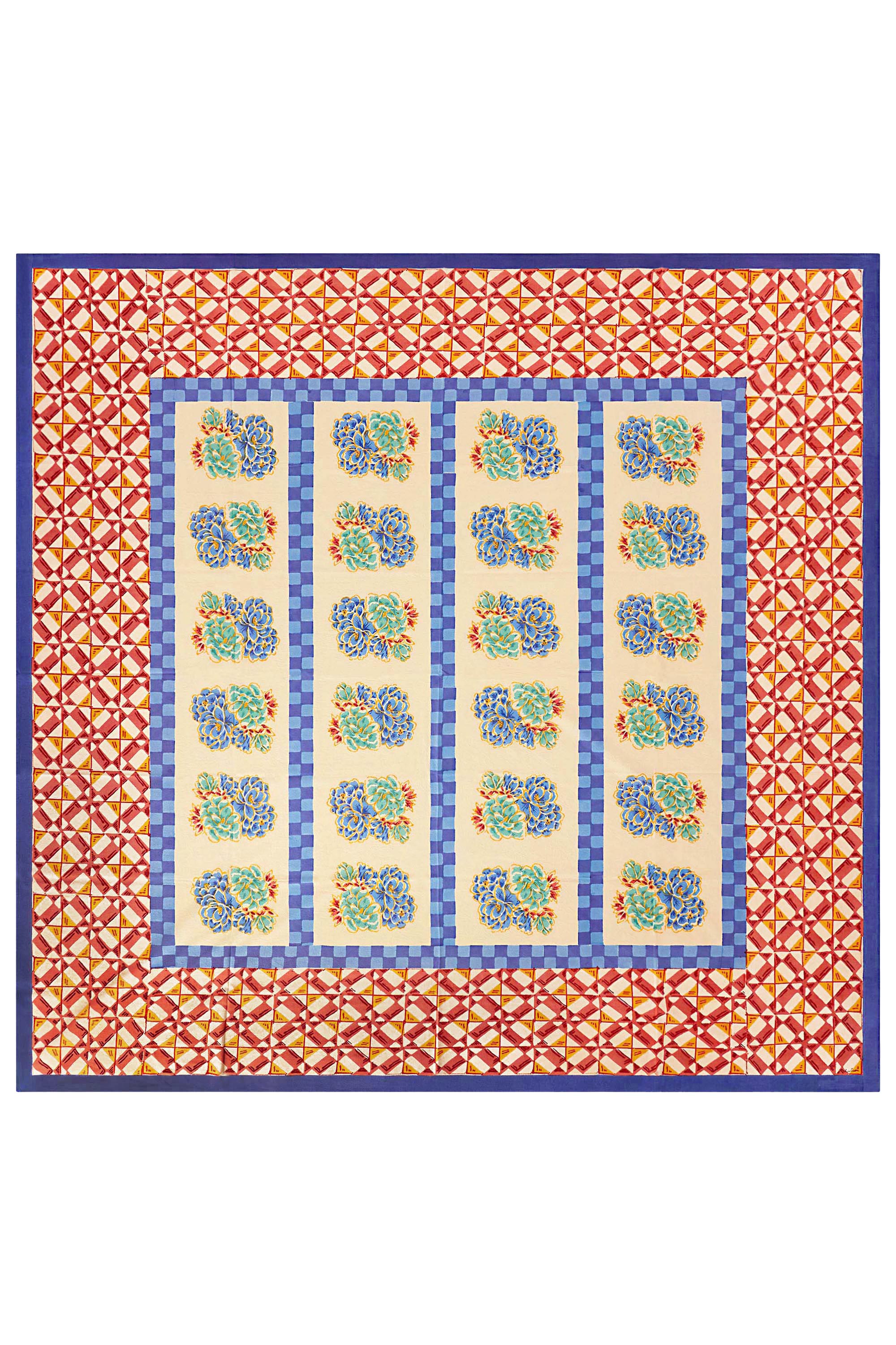 HOME DECOR Large Square Tablecloth in Positano Red Tiles Lisa Corti