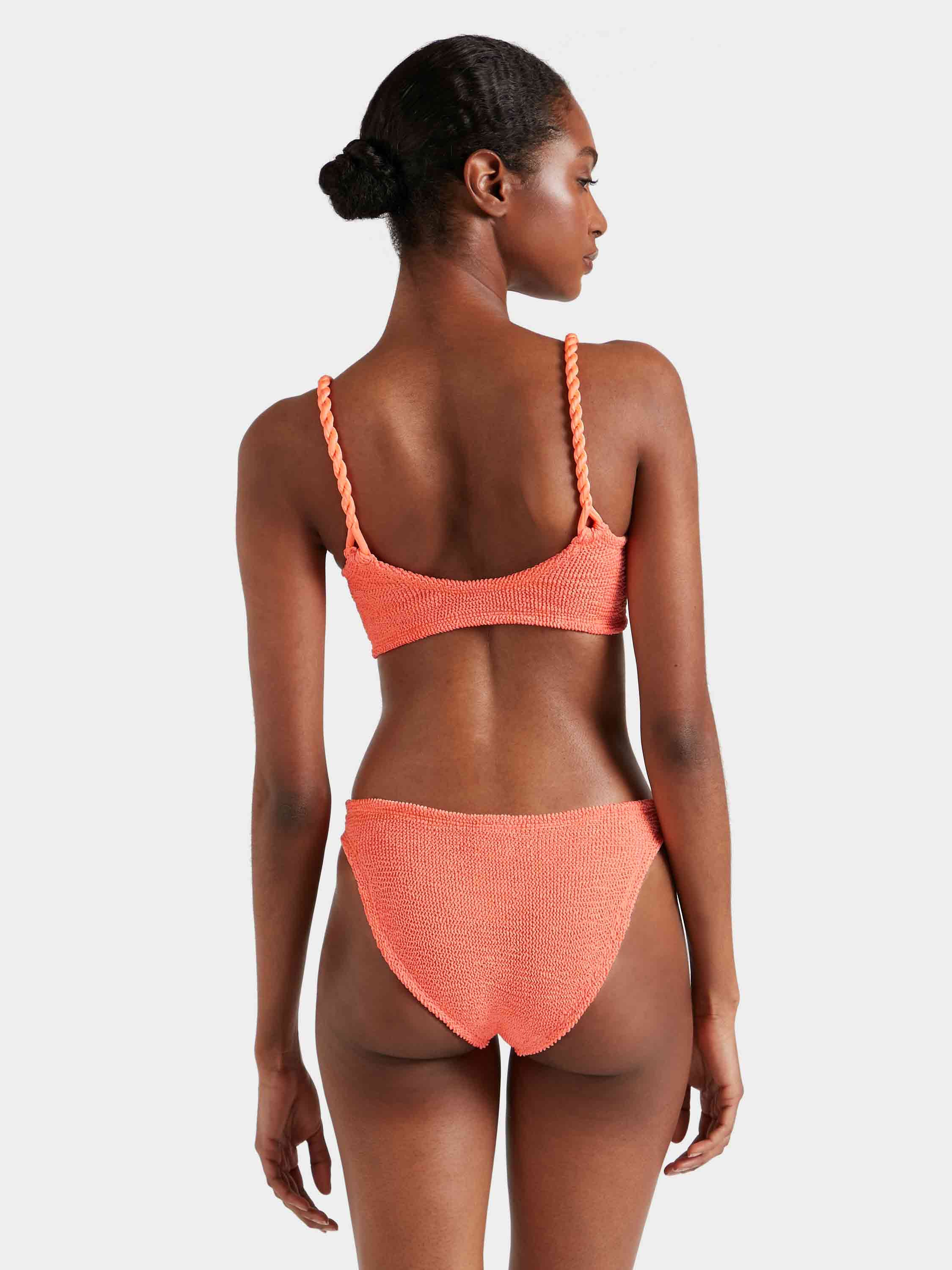 LINGERIE/PJ/SWIM Phoebe Underband Bikini in Metallic Coral Hunza G