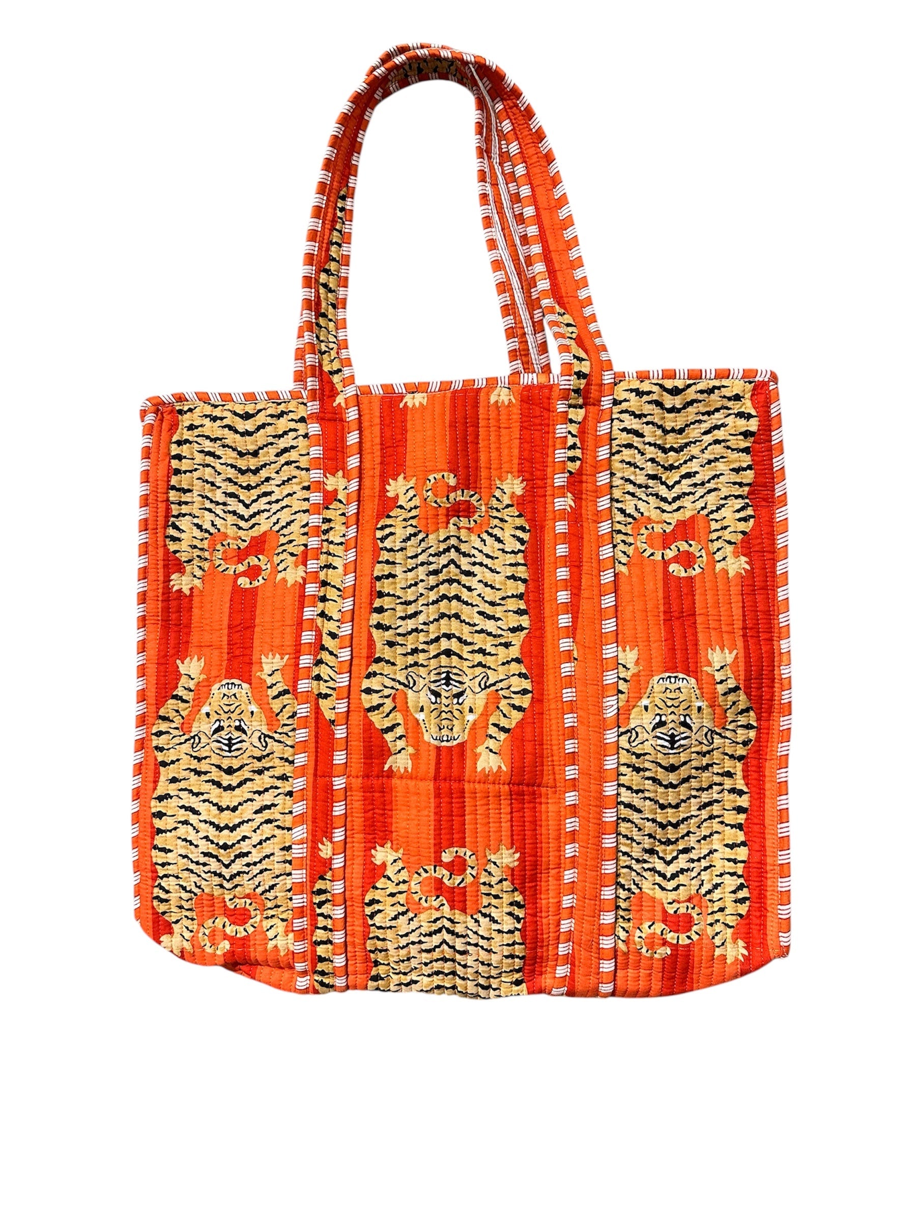 HANDBAGS JUNGLE TOTE IN ORANGE Mer St Barth