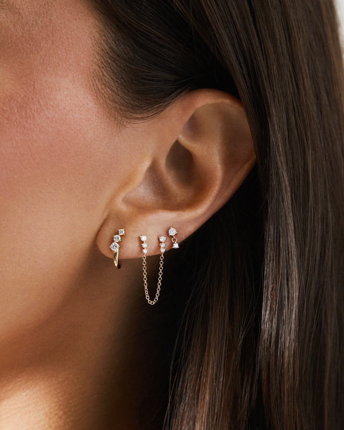 JEWELRY TS - 14K DIAMOND LEILA HUGGIE EARRINGS EF Collection