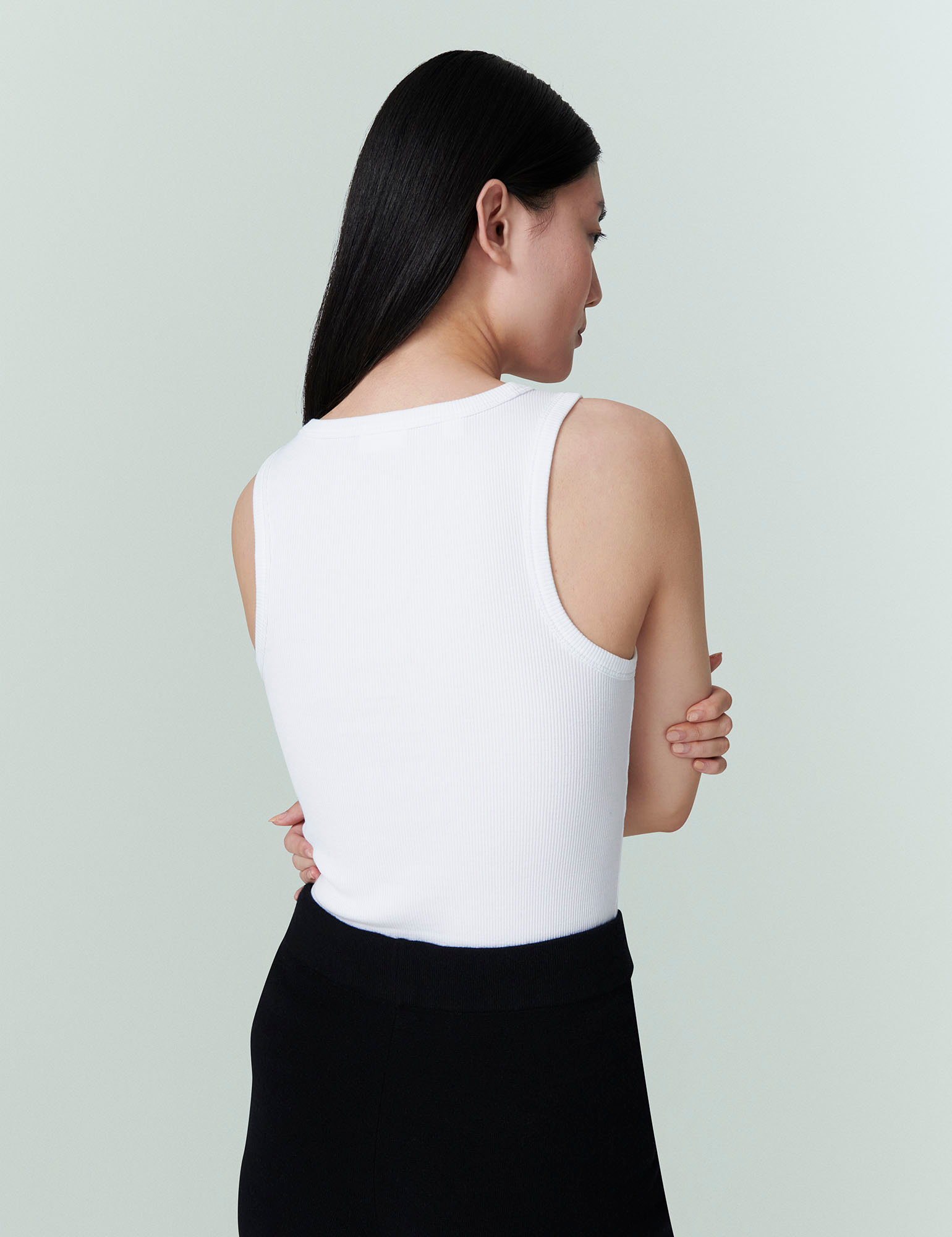 TEES/TANKS Ribbed Tank in White Handvaerk