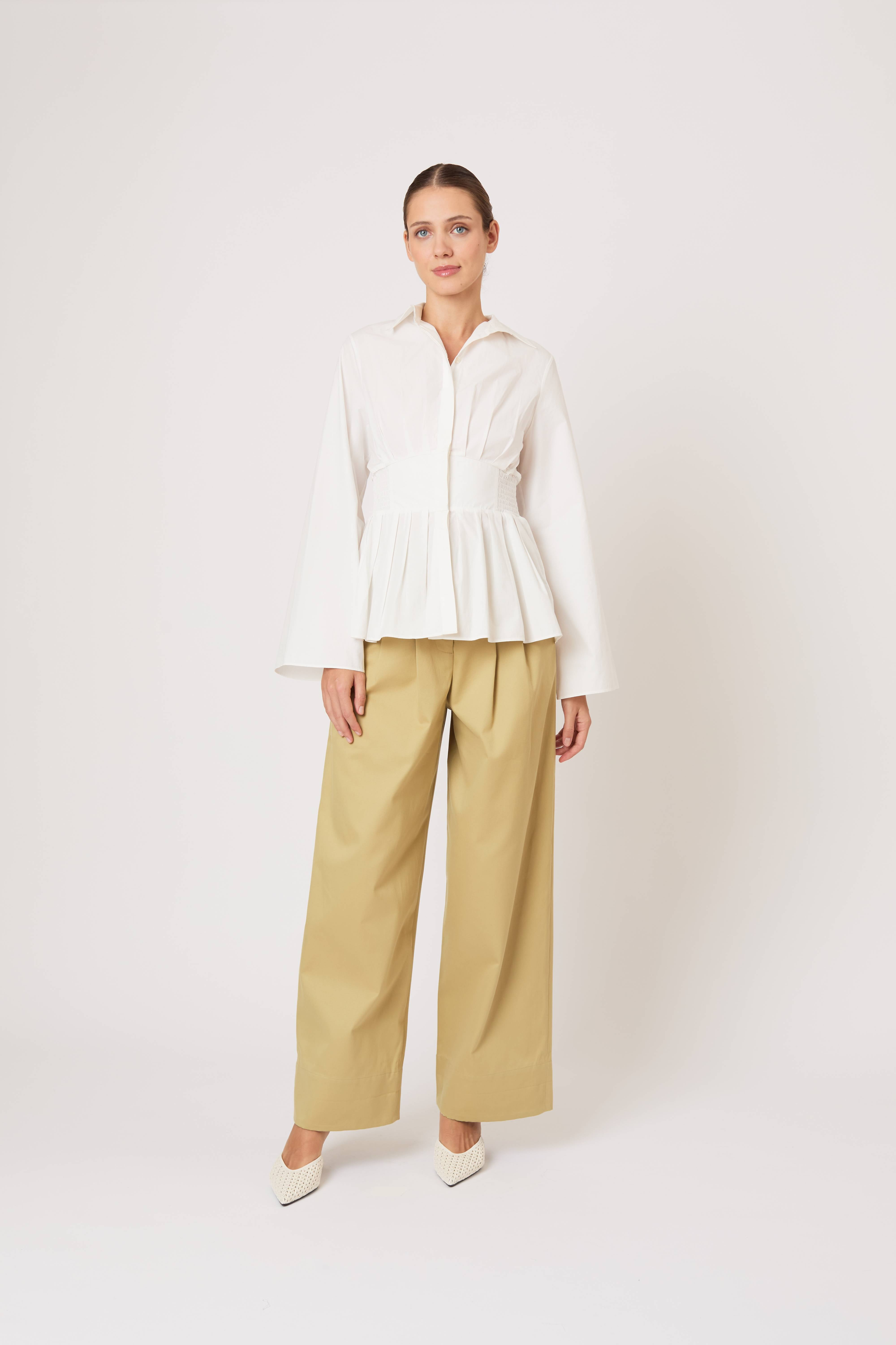 BLOUSES/SHIRTS/TOPS Boogie Woogie Bugle Boy Top in White Rosie Assoulin