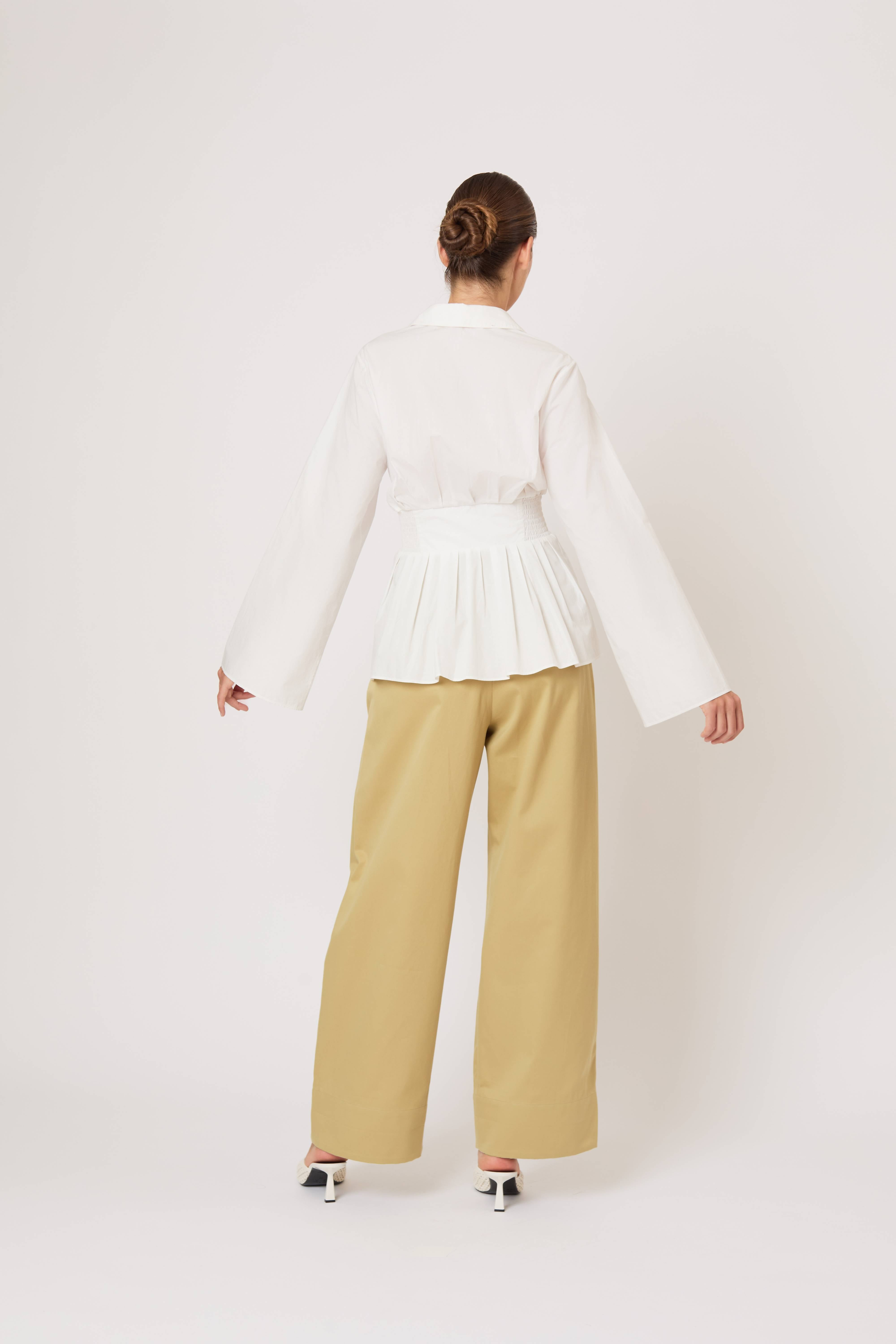 BLOUSES/SHIRTS/TOPS Boogie Woogie Bugle Boy Top in White Rosie Assoulin