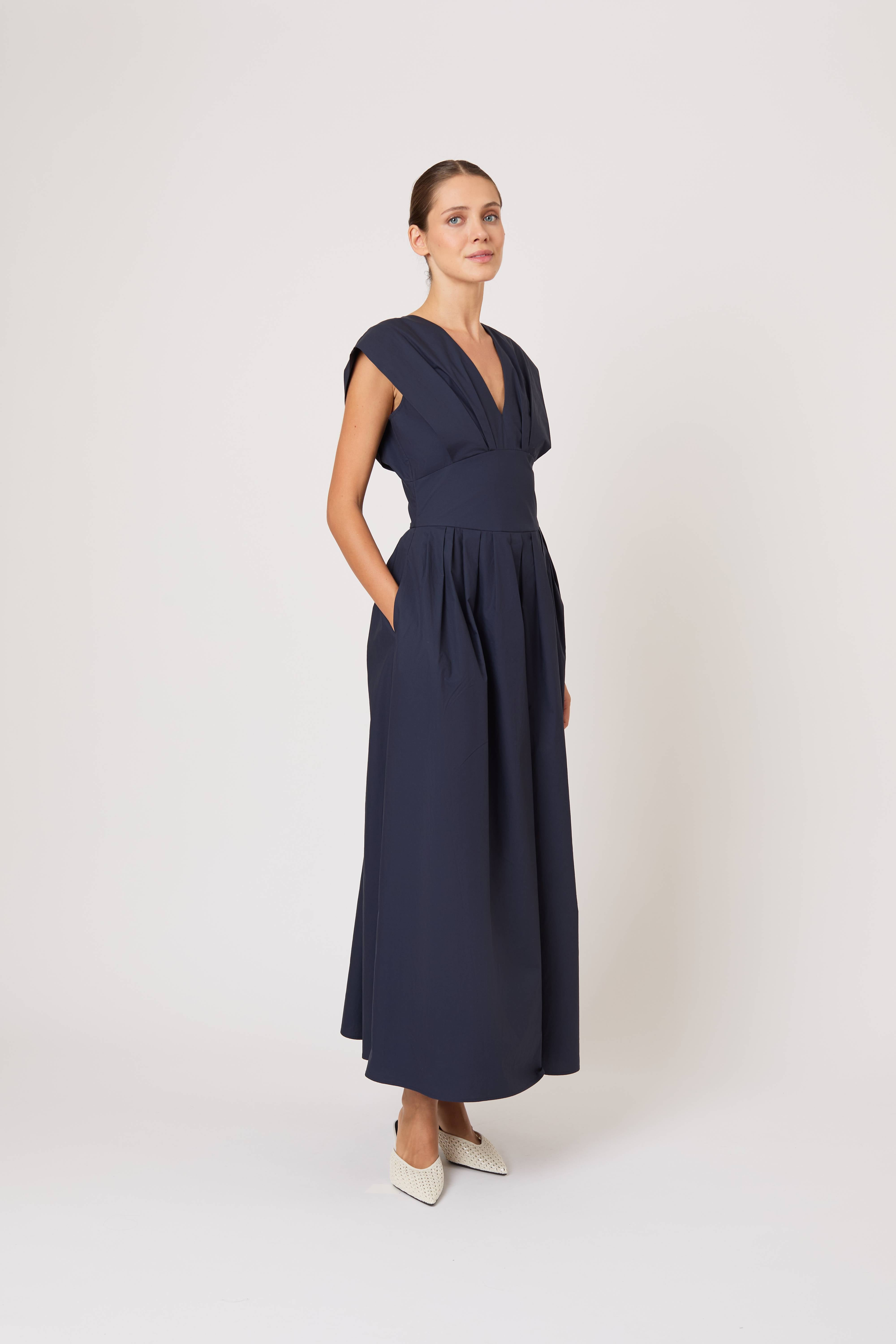 DRESSES/JUMPSUITS In Full Bloom Dress in Navy Rosie Assoulin