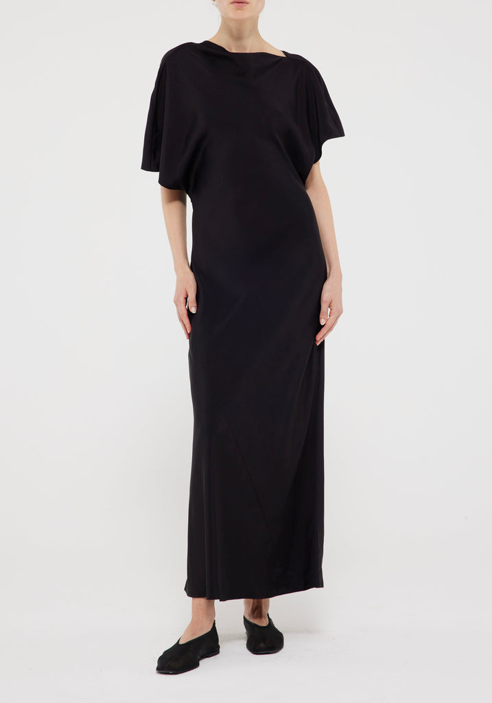 DRESSES/JUMPSUITS Fluid Satin Dress in Noir Rohe