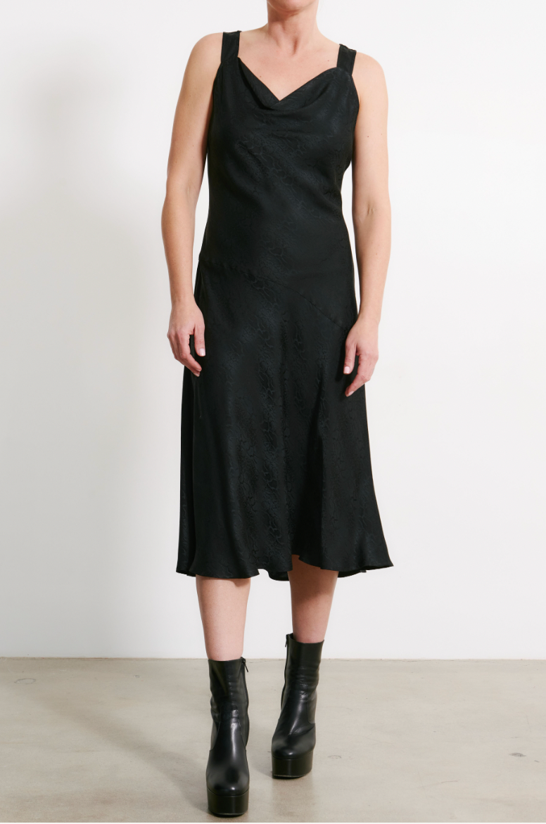 Dresses Raquel Allegra Linda Midi Dress in Black Raquel Allegra