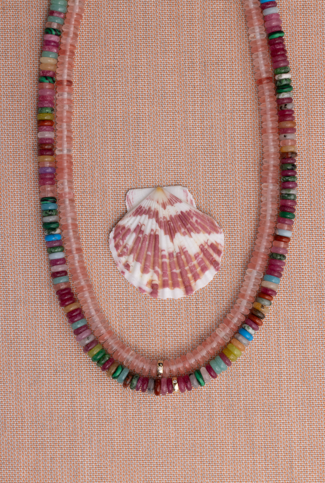 JEWELRY Party Mix Rondelle Bead Necklace in Yellow Gold EF Collection