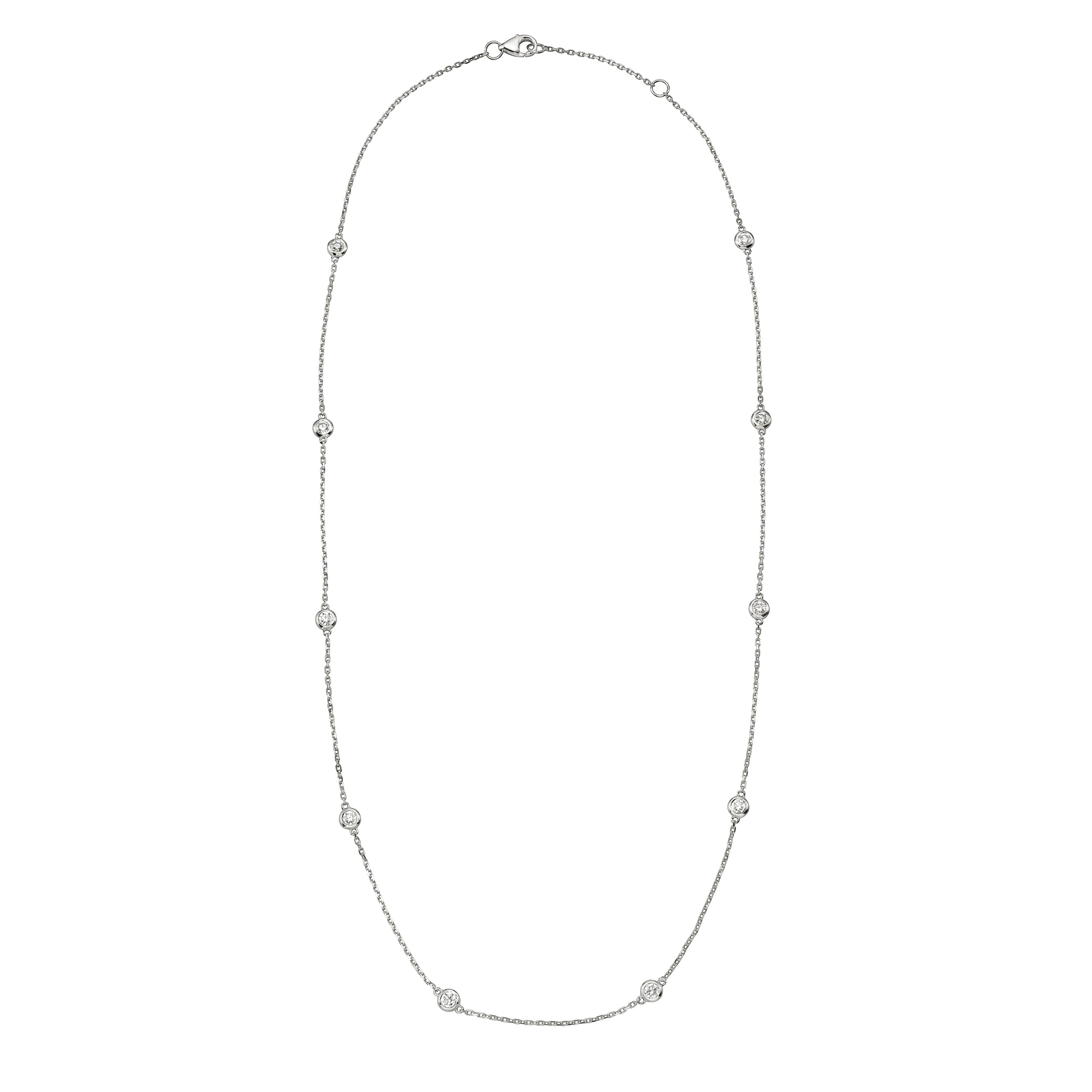 JEWELRY Small Diamond by the Yard Necklace in White Gold Riberra