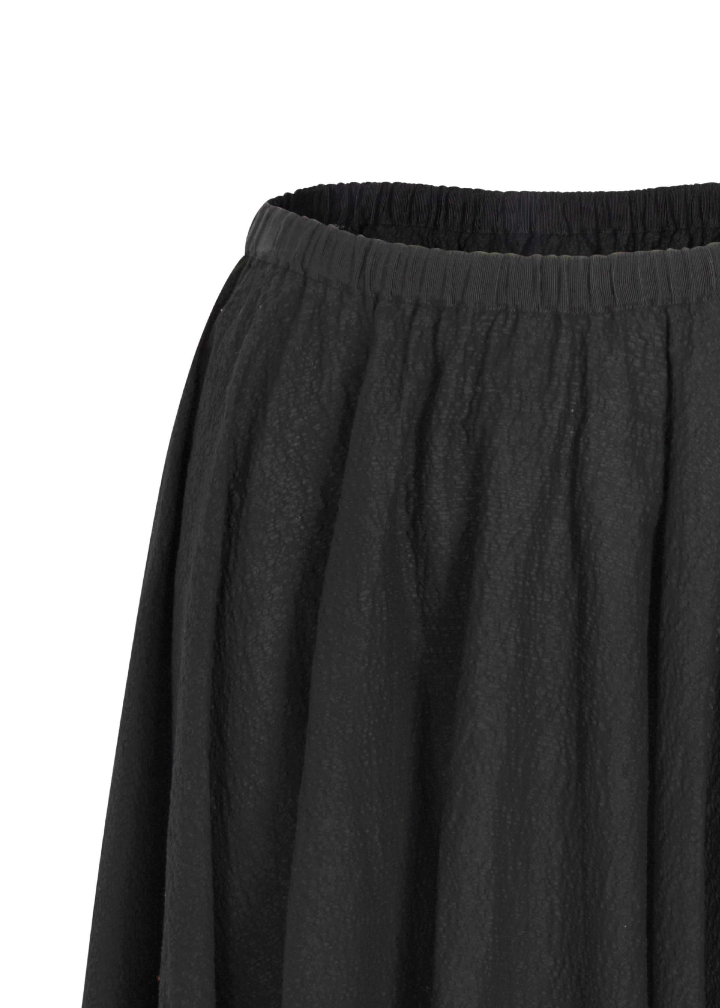 SKIRTS Textured Cotton Skirt in Black Louiza Babouryan