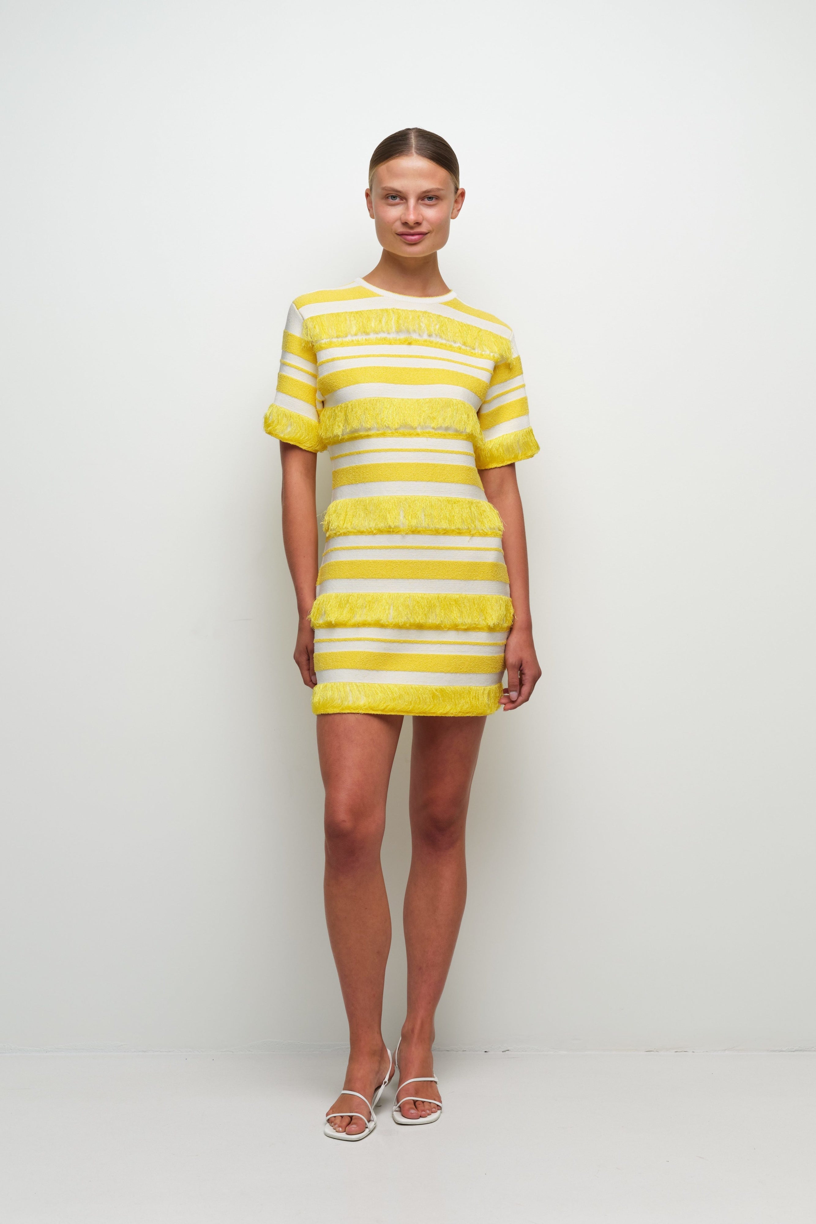 DRESSES/JUMPSUITS Torrance Mini Dress in Solar Stripe Simkhai