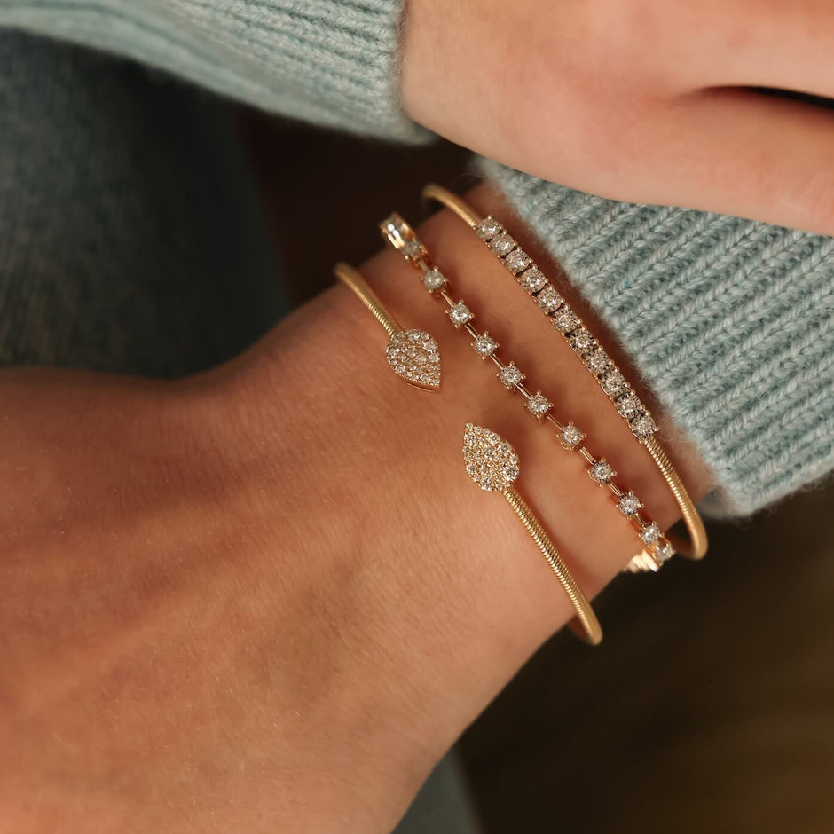 JEWELRY Samantha Lynn Teardrop Flexi Cuff in Yellow Gold Dana Rebecca