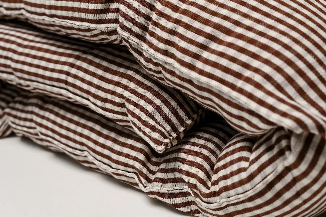 HOME DECOR Large Pet Bed in Chocolate and Off White Stripe Tensira