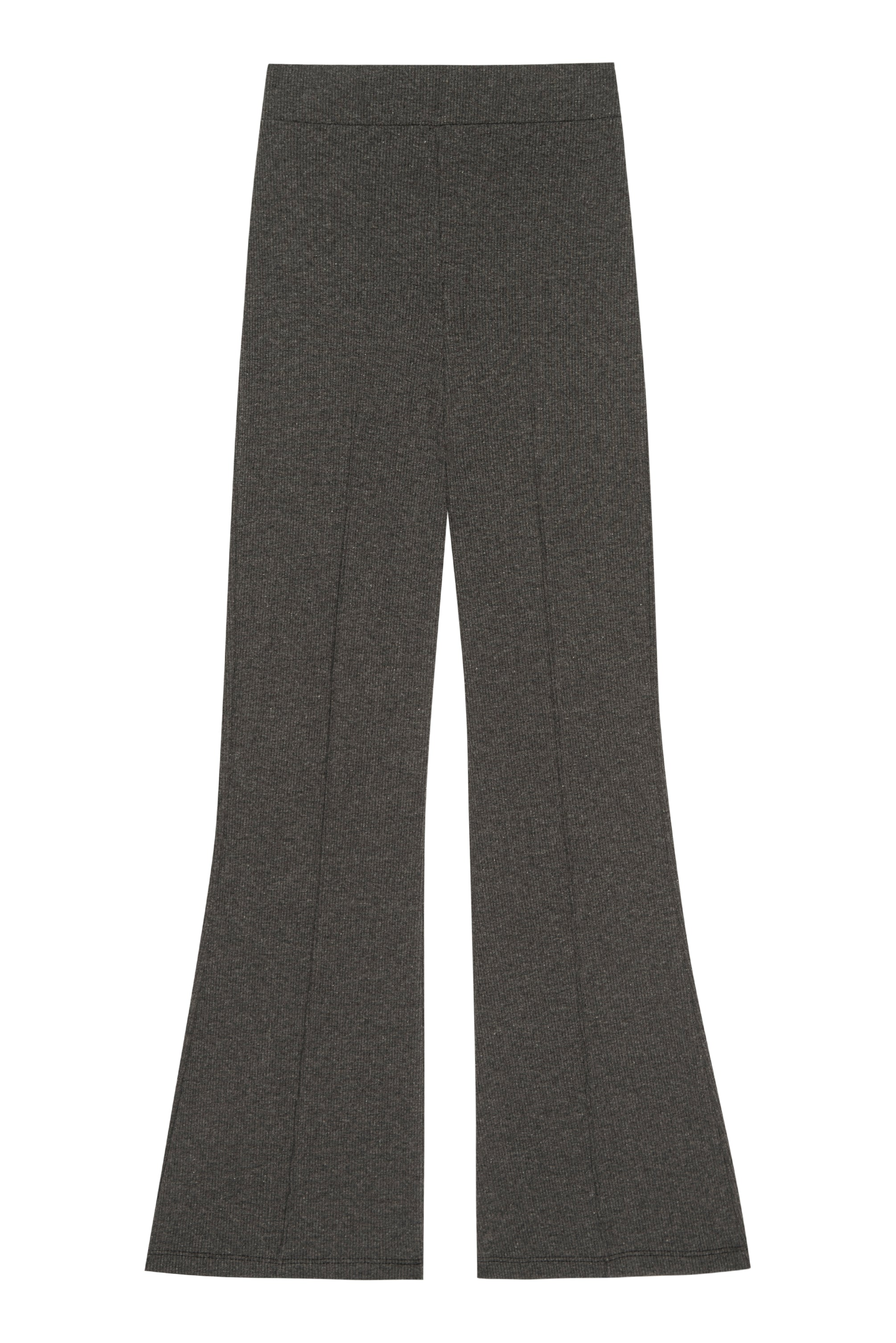 PANTS/SHORTS Rib Kick Flare Pant in Charcoal Grey Donni