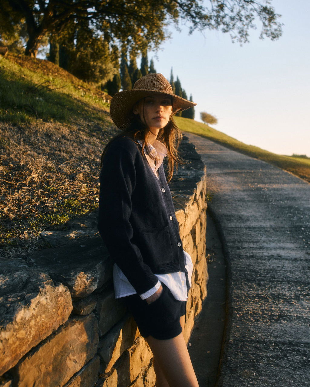 SWEATERS Oliva Cardigan in Navy Nonchi