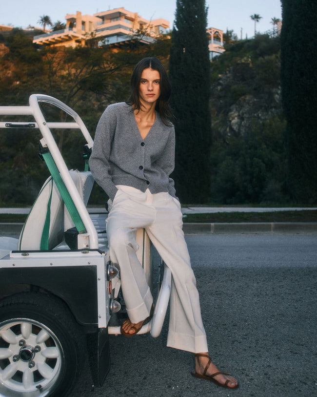 SWEATERS The Resort Cardigan in Derby Grey Nonchi