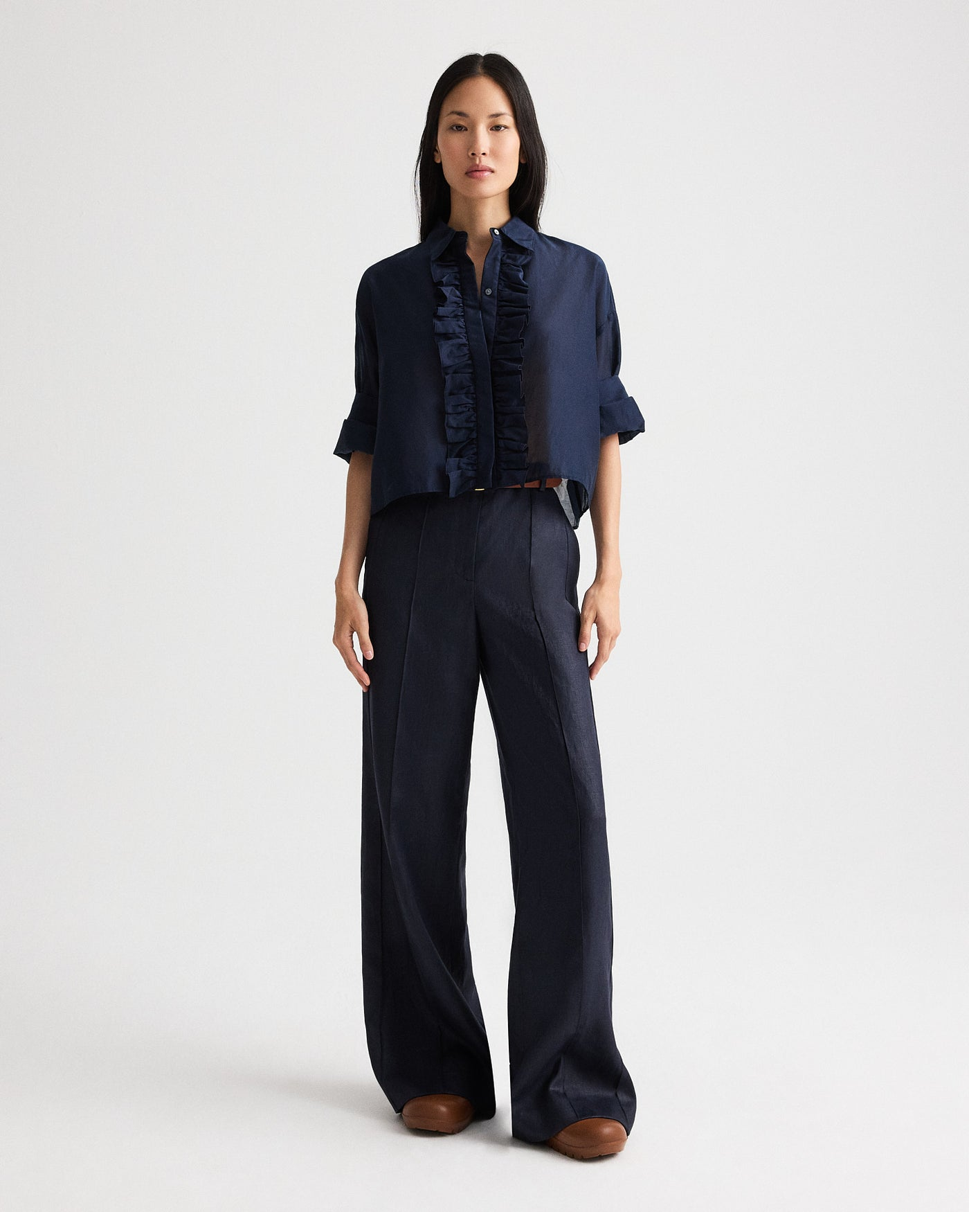 PANTS/SHORTS Bond St Linen Pant in Night Sky TWP