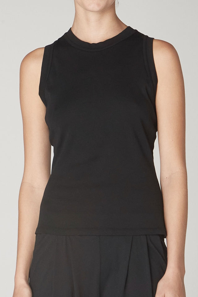 Tops Raquel Allegra Leigh Tank in Black Raquel Allegra
