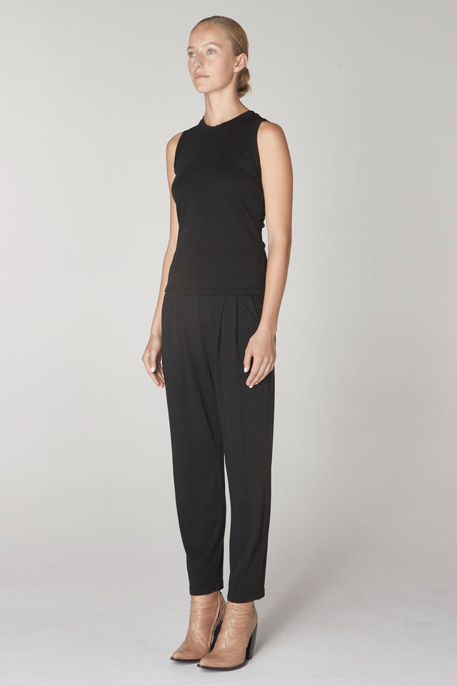 Tops Raquel Allegra Leigh Tank in Black Raquel Allegra