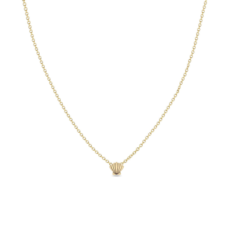 JEWELRY Itty Bitty Shell Necklace in Yellow Gold Zoe Chicco