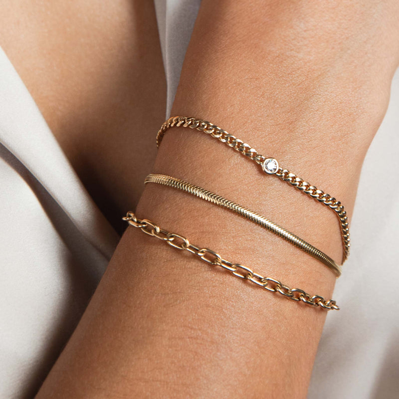 JEWELRY FLOATING DIA BR W/.10TCW, CURB CHAIN ZOE CHICCO