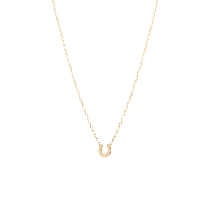 JEWELRY Itty Bitty Horseshoe Necklace in Yellow Gold Zoe Chicco