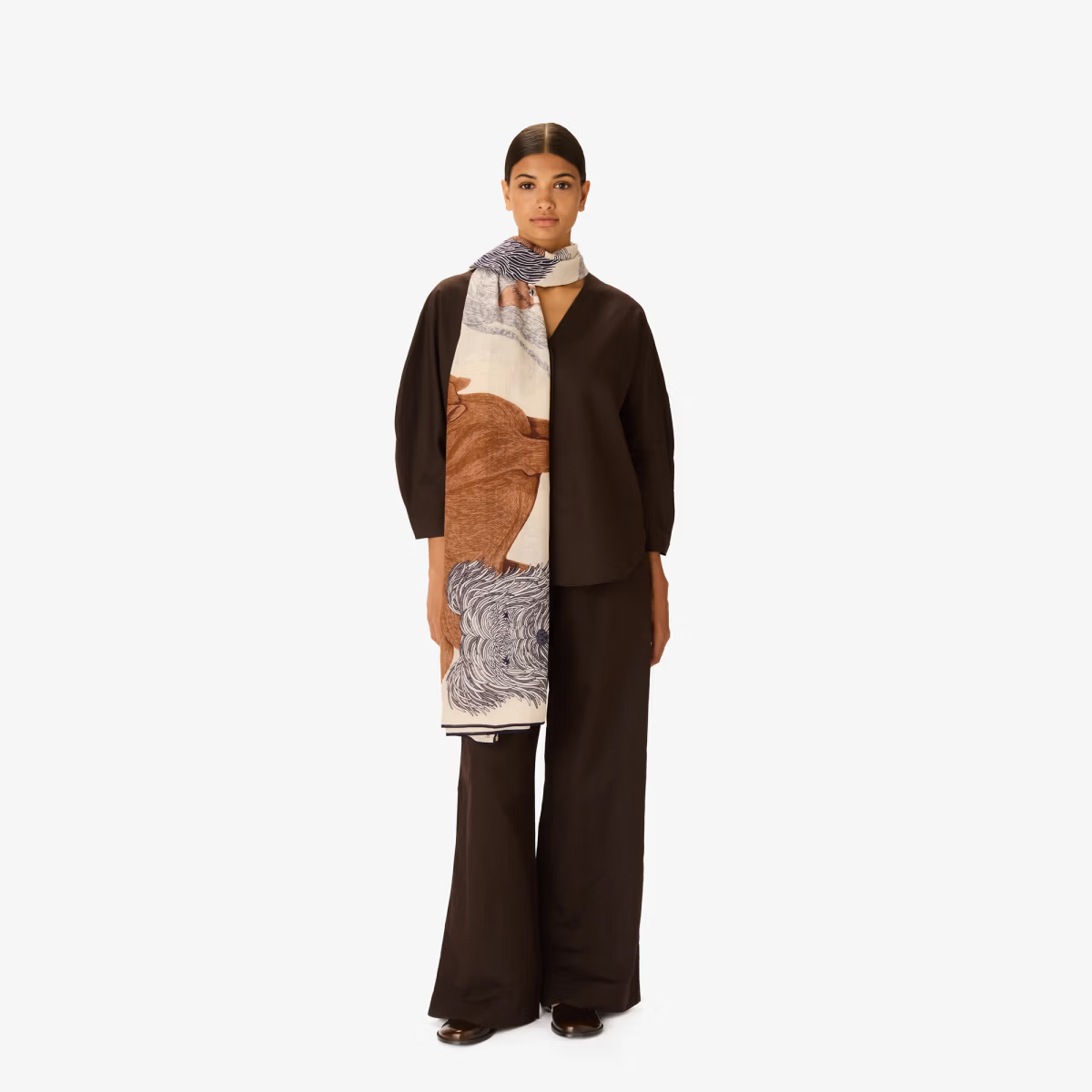 ACCESSORIES Cotton Toutou Scarf in White Inoui Editions