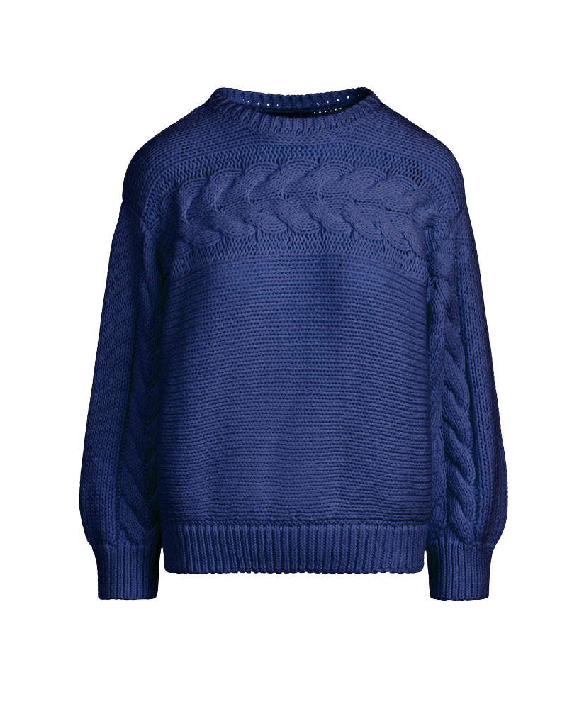 SWEATERS Serin Knit Sweater in Navy Merlette