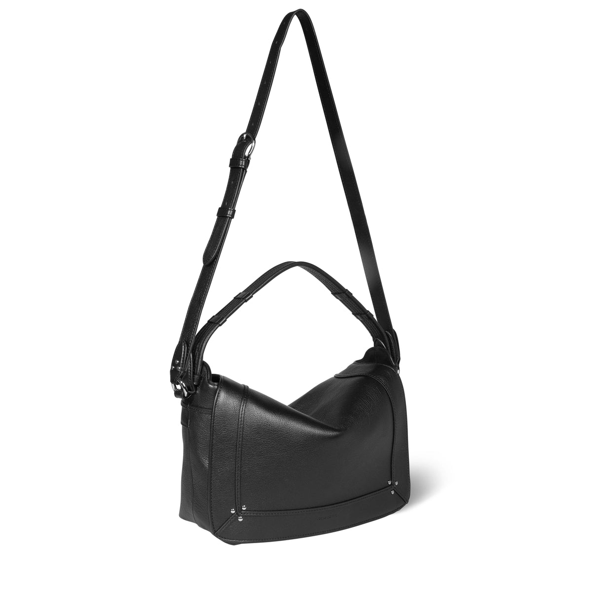 HANDBAGS Medium Pepito Handbag in Noir Silver Buffalo Jerome Dreyfuss