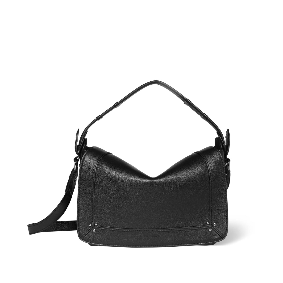 HANDBAGS Medium Pepito Handbag in Noir Silver Buffalo Jerome Dreyfuss