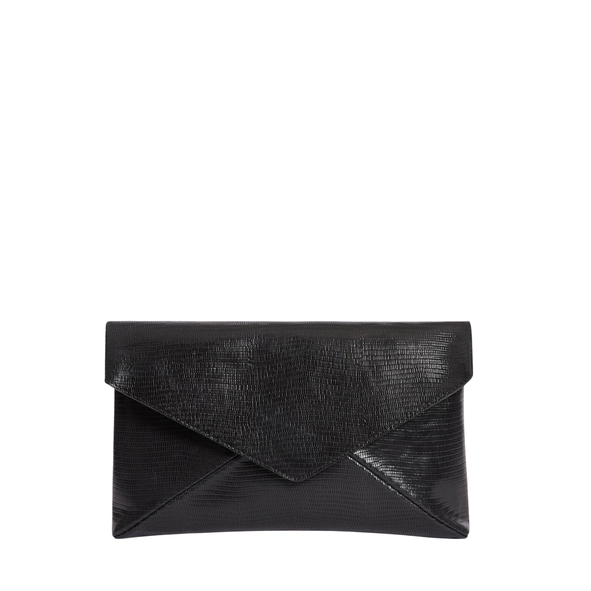 HANDBAGS Valentina Clutch in Black Lizard Lemiz