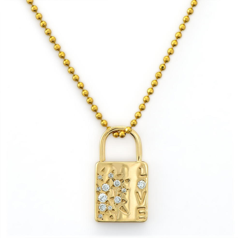 JEWELRY MEDIUM LOVE LOCK PENDANT Three Stories Jewelry