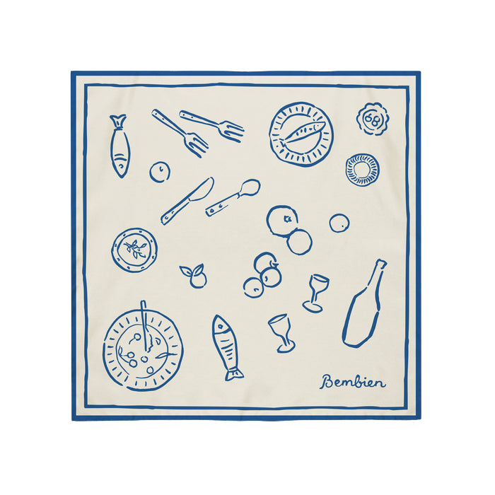 ACCESSORIES Tableau Scarf in Blue Bembien