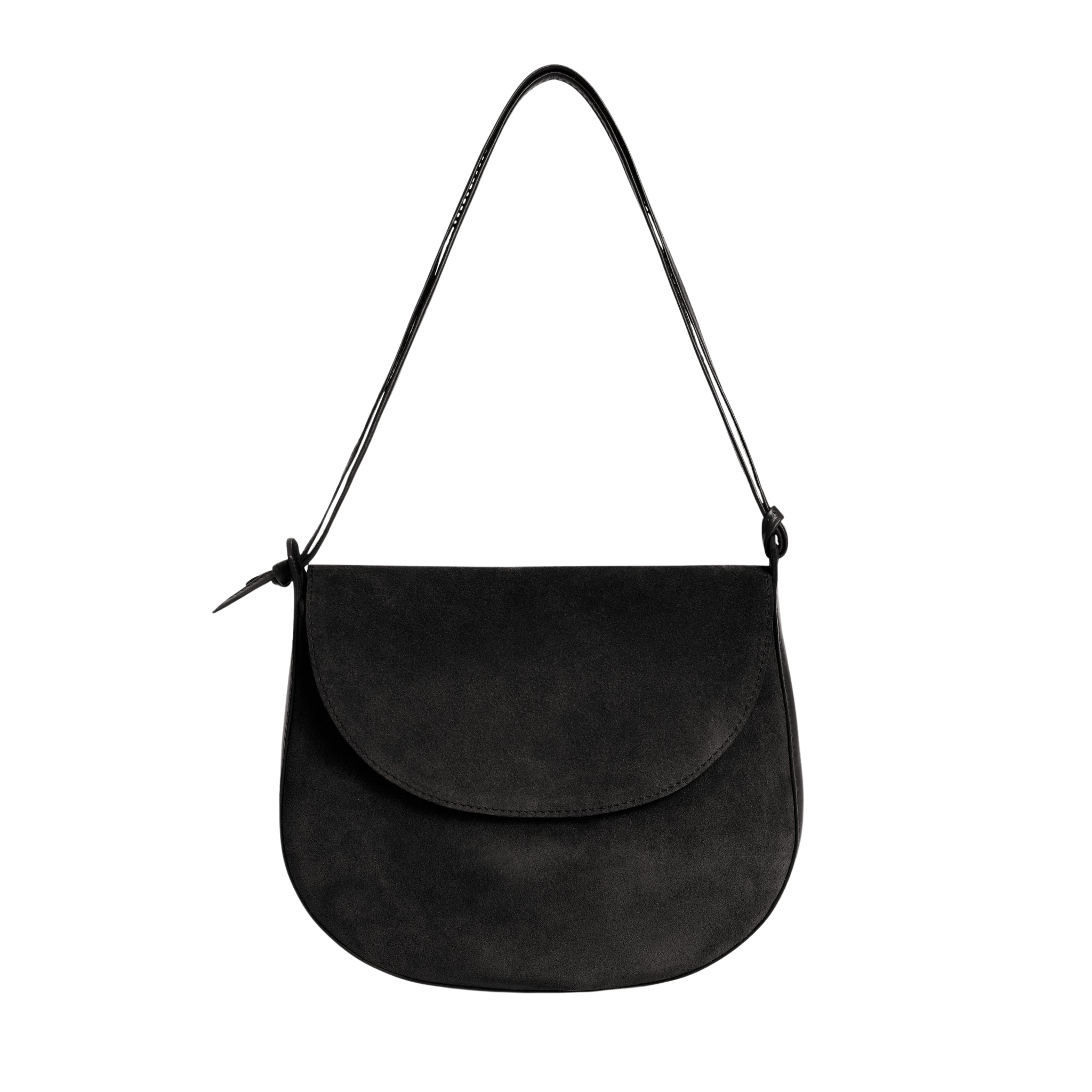 HANDBAGS Juliette Shoulder Bag in Black Suede Lemiz