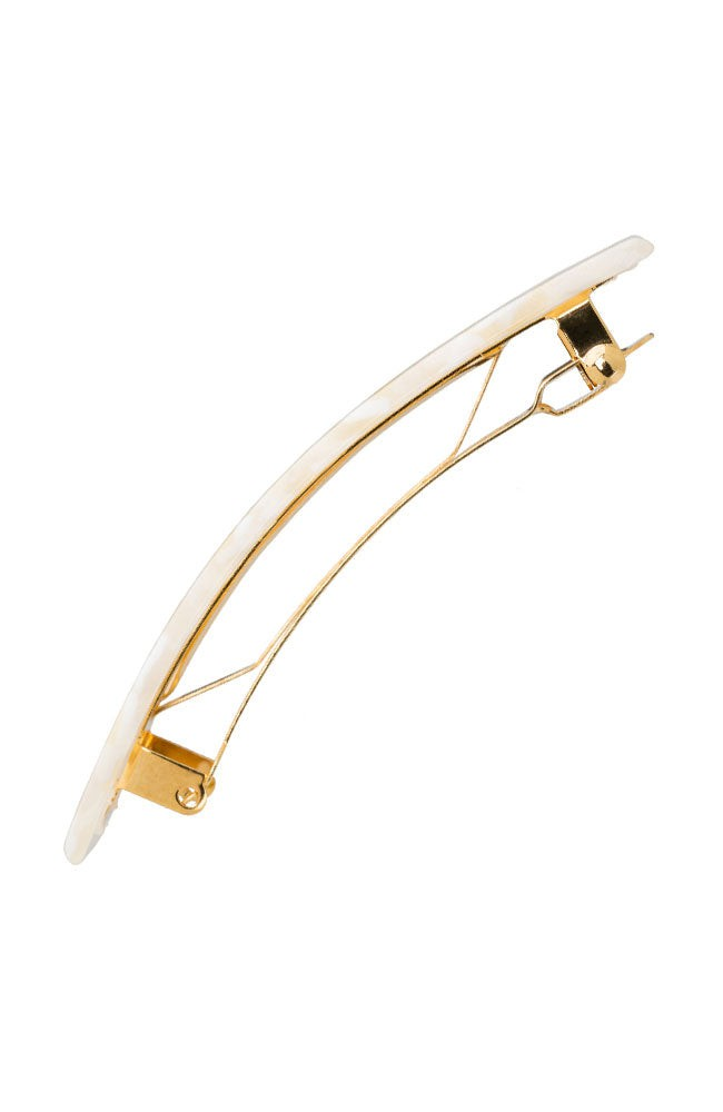 ACCESSORIES Classic Rectangle Barrette in Pavlova White The Finest Accessories