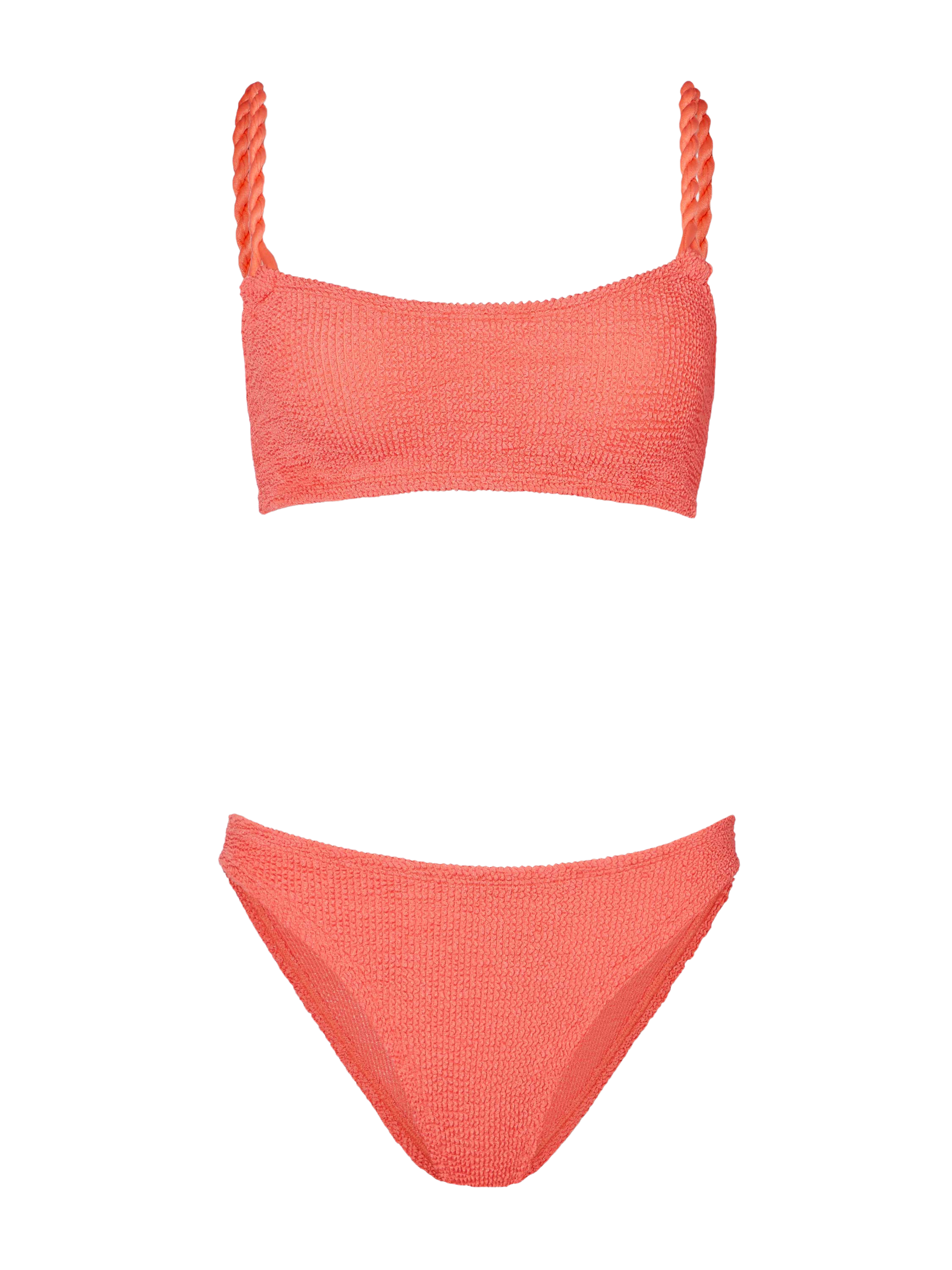 LINGERIE/PJ/SWIM Phoebe Underband Bikini in Metallic Coral Hunza G