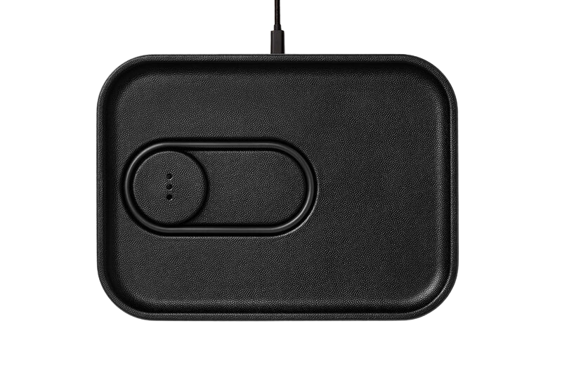 HOME ACCESSORIES Dual Wireless Charging Tray in Black Courant