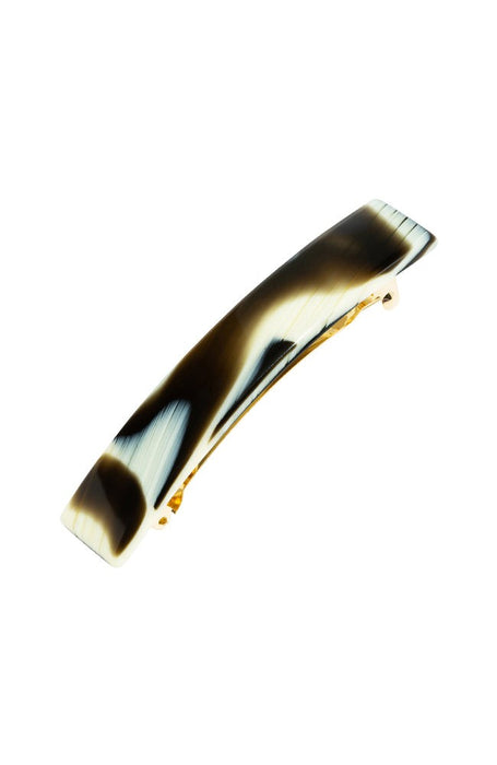 ACCESSORIES Classic Rectangle Barrette in Black Horn The Finest Accessories