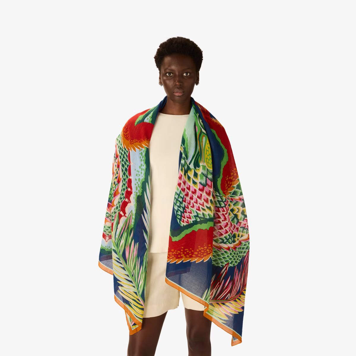 ACCESSORIES Croco Scarf in Duck Blue Inoui Editions