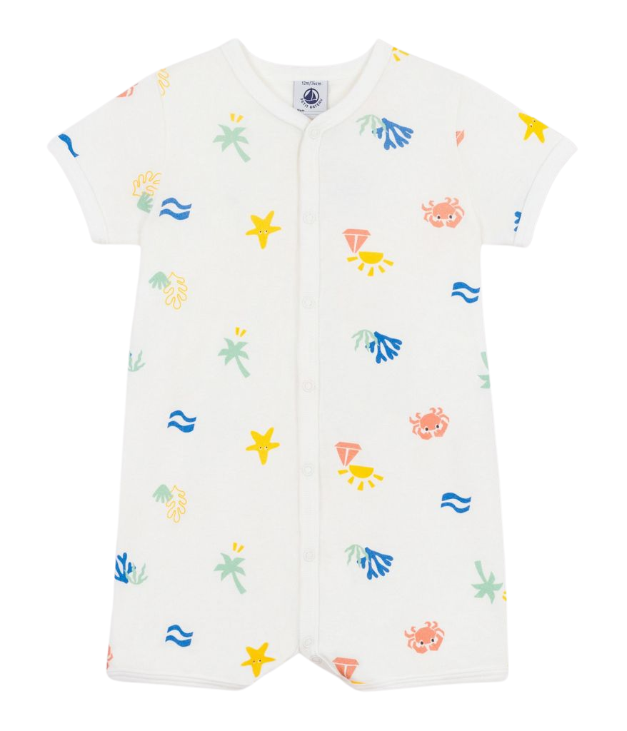 CHILDREN'S APPAREL SEA WORLD PRINT ROMPER Petit Bateau