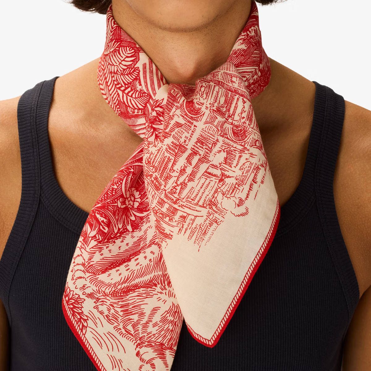 ACCESSORIES Piranesi Square Scarf in Red Inoui Editions