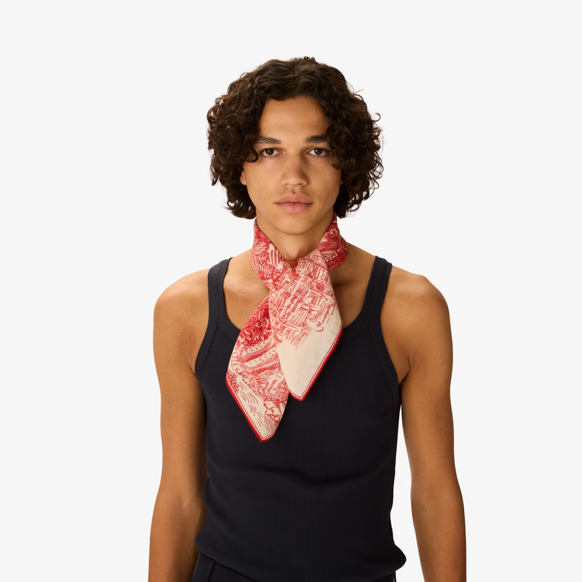 ACCESSORIES Piranesi Square Scarf in Red Inoui Editions