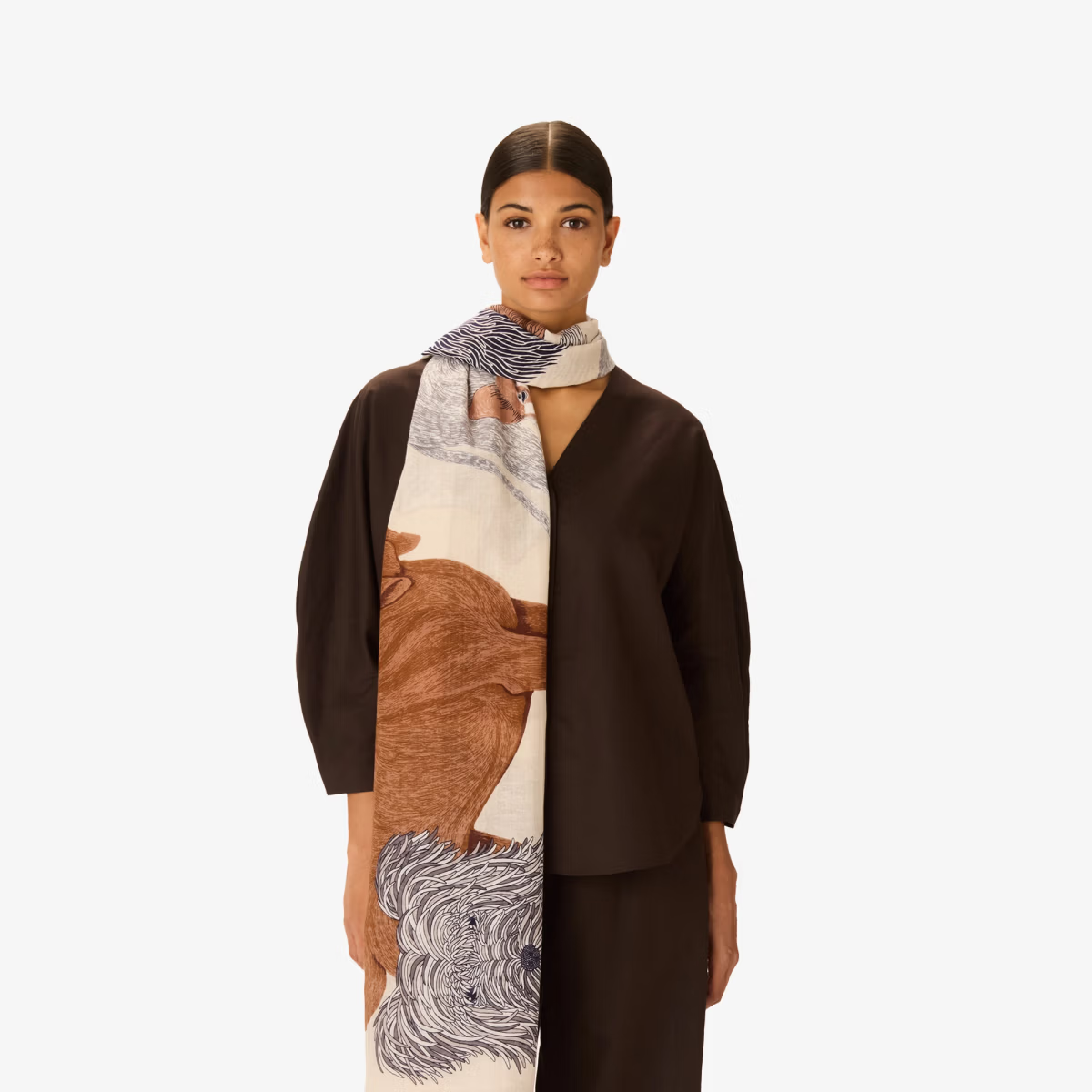 ACCESSORIES Cotton Toutou Scarf in White Inoui Editions
