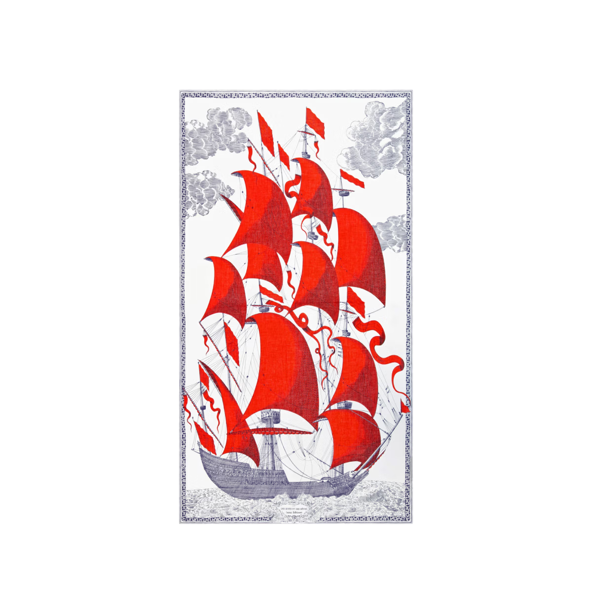 ACCESSORIES Des Rives Et Des Rives Scarf in Red Inoui Editions