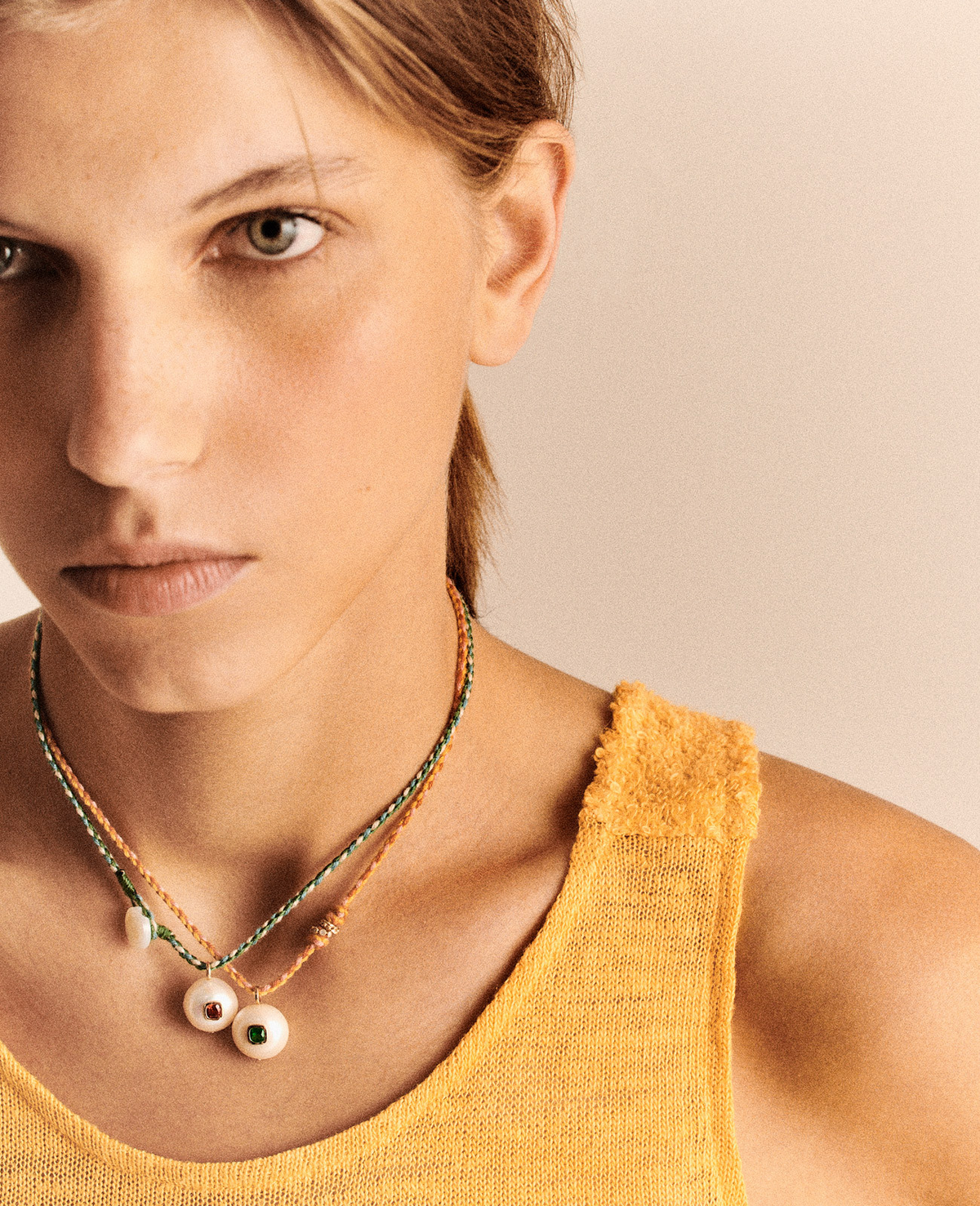 JEWELRY Green Eddie Necklace in Garnet Pascale Monvoisin