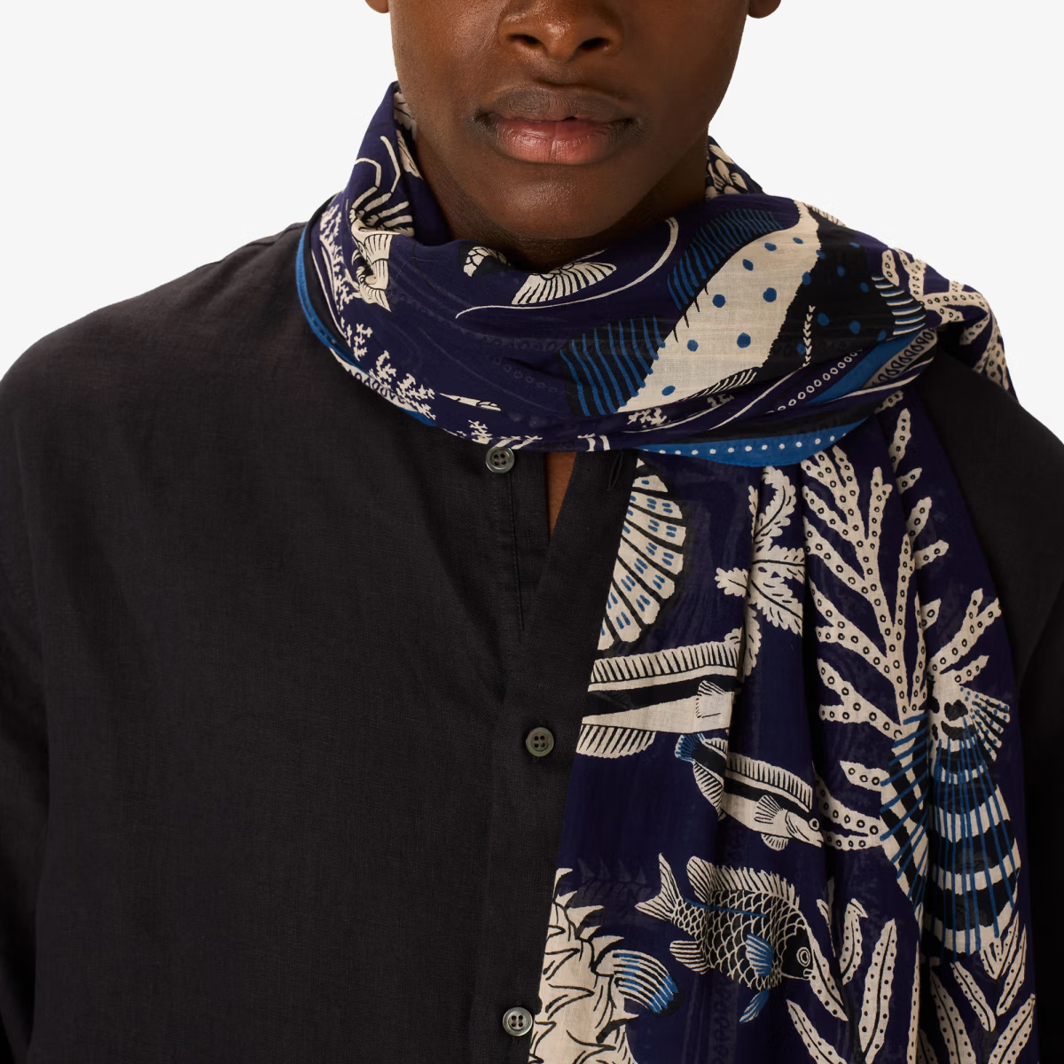 ACCESSORIES Neptune Scarf in Navy Inoui Editions