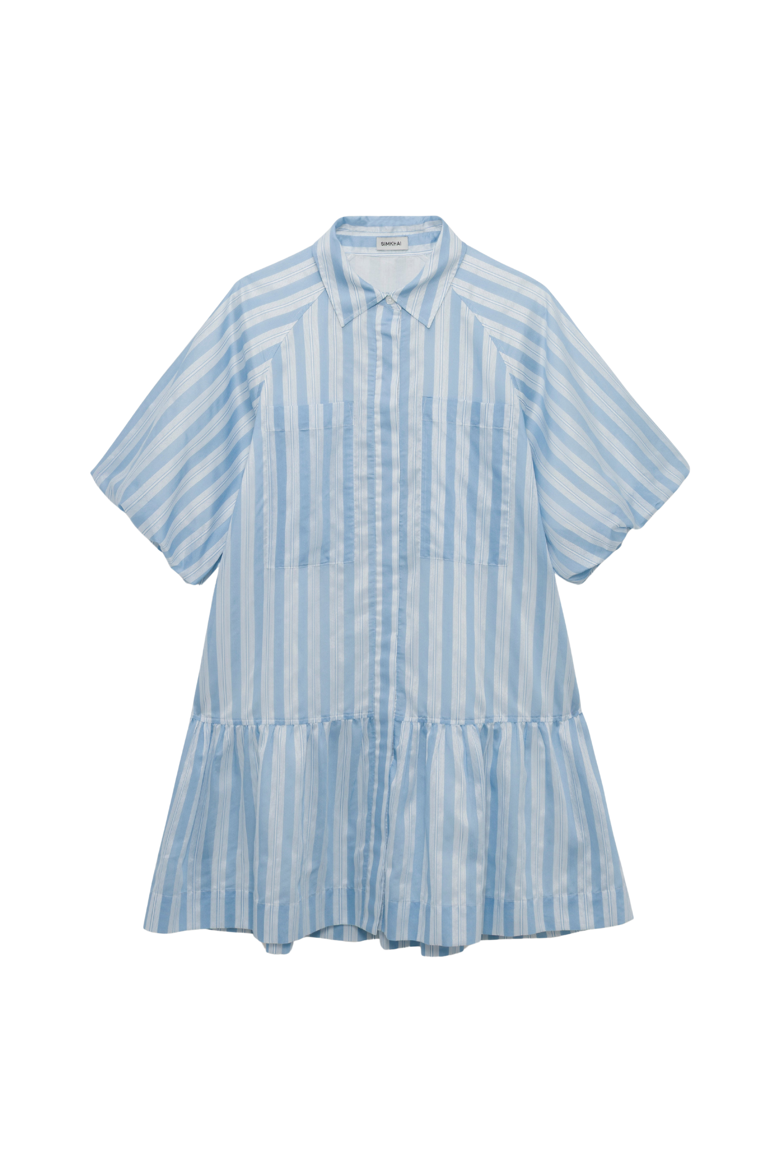 DRESSES/JUMPSUITS Crissy Mini Dress in Oxford Blue Stripe Simkhai