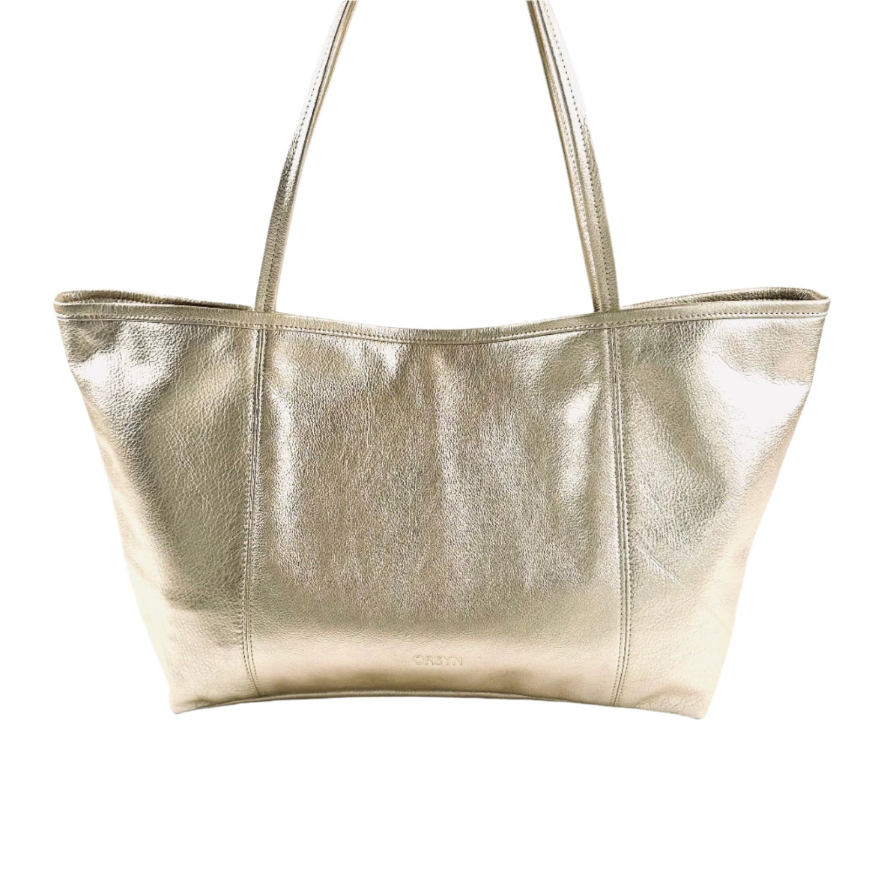 HANDBAGS Makena Tote in Champagne Metallic ORSYN