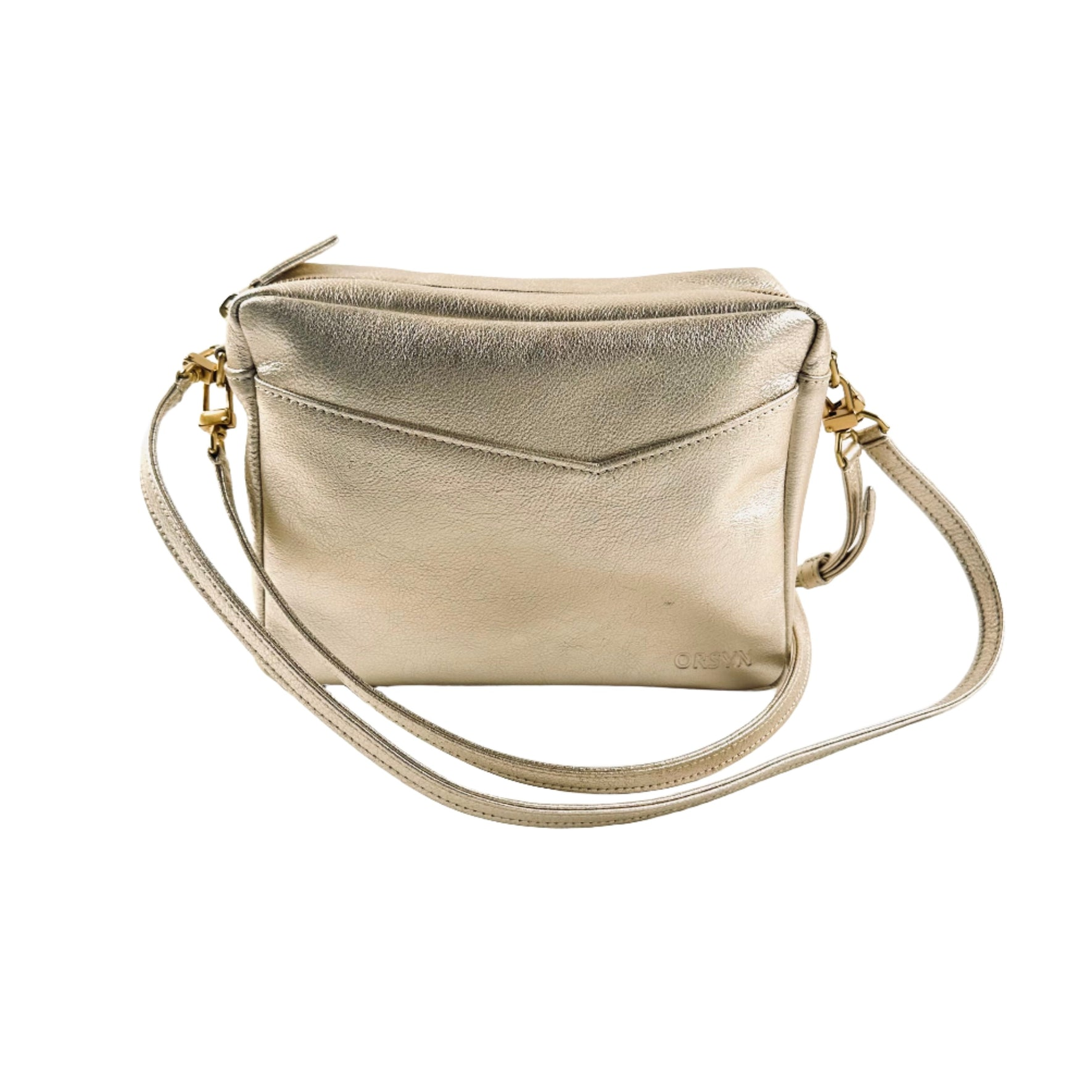 HANDBAGS Rome Crossbody in Champagne Metallic ORSYN